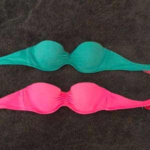 Strapless Victoria’s Secret bathing suit tops